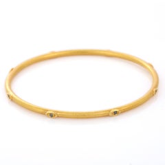 Contemporary Black Diamond Bangle in 18K Solid Yellow Gold