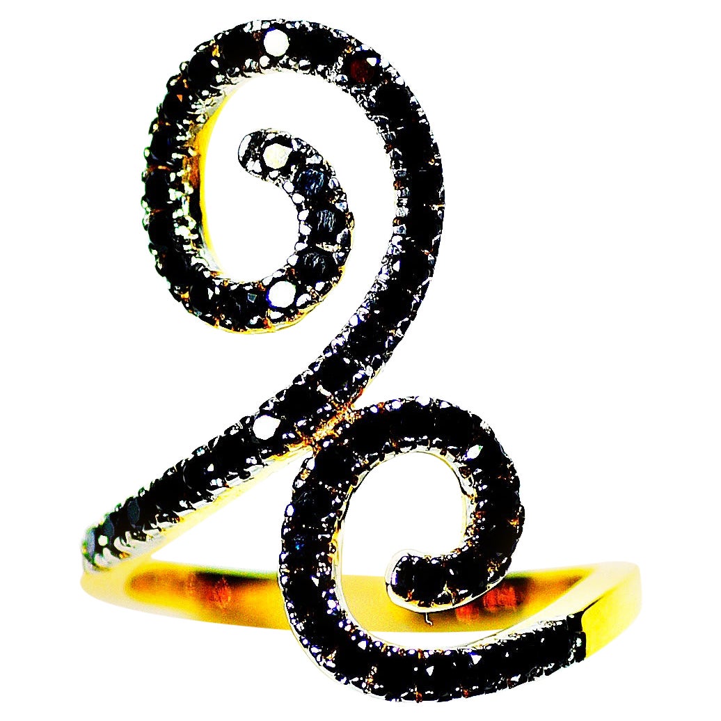 For Sale:  Black Diamond Swirl Ring