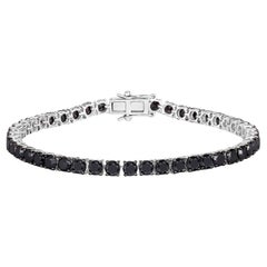 Pulsera Tenis Diamante Negro 10,8 Quilates Oro Blanco 14K