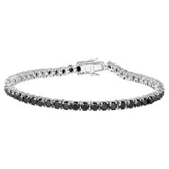 Bracciale tennis con diamanti neri 4.6 carati in argento sterling
