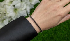Black Diamond Tennis Bracelet 5.40 Carats 18K White Gold Plated Sterling Silver