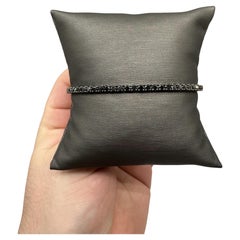 Pulsera de Tenis de Diamantes Negros en Oro Blanco de 14kt - 4,84ctw, 8in, Nuevo