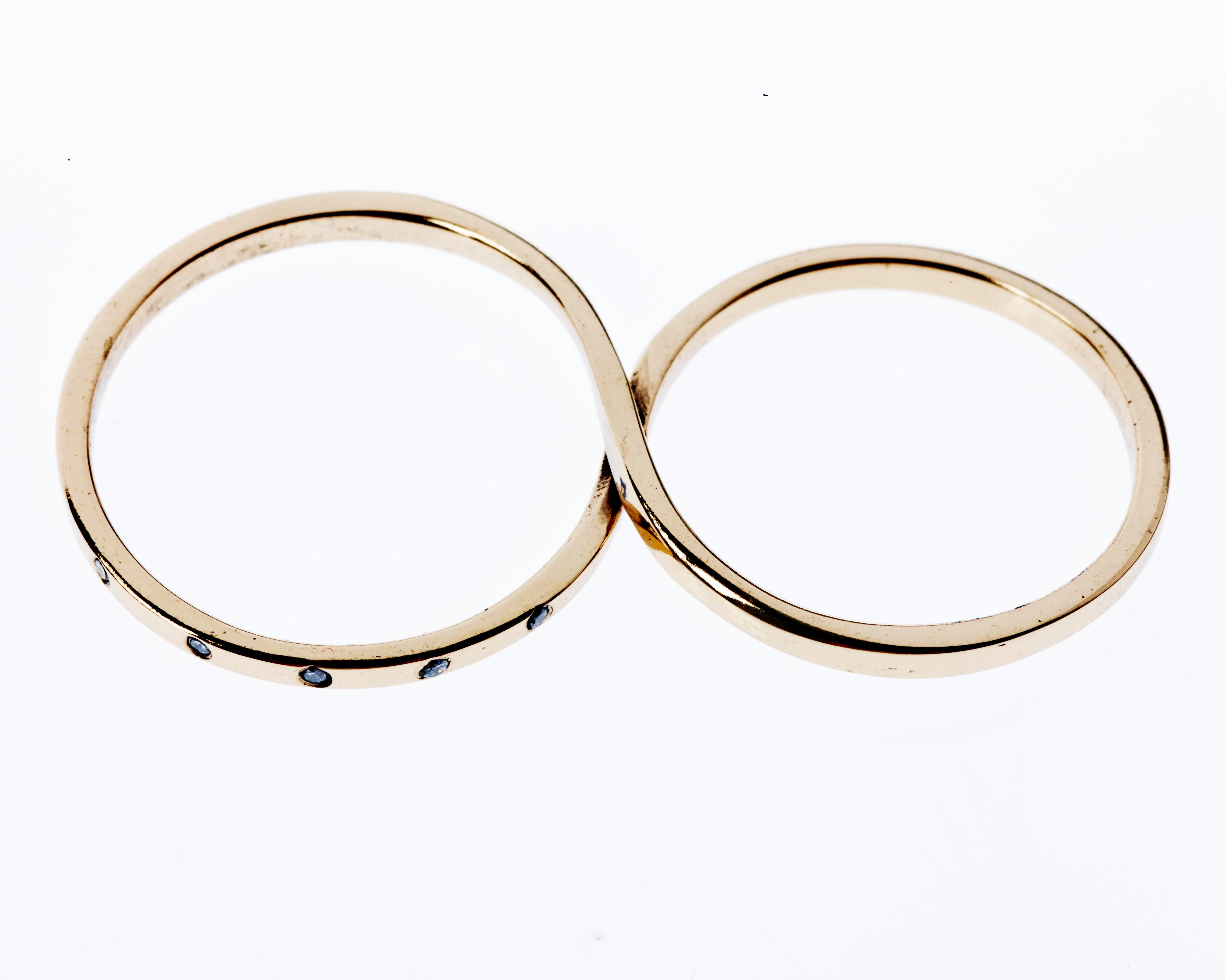 Black Diamond Two Finger Infinity Ring Bronze J Dauphin For Sale at ...