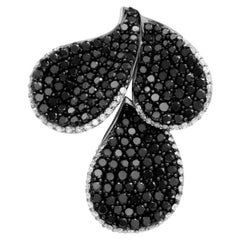 Collar Colgante Diamante Negro Blanco Oro 18K para Ella