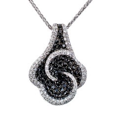 Black Diamond White Diamond Gold Slide Pendant
