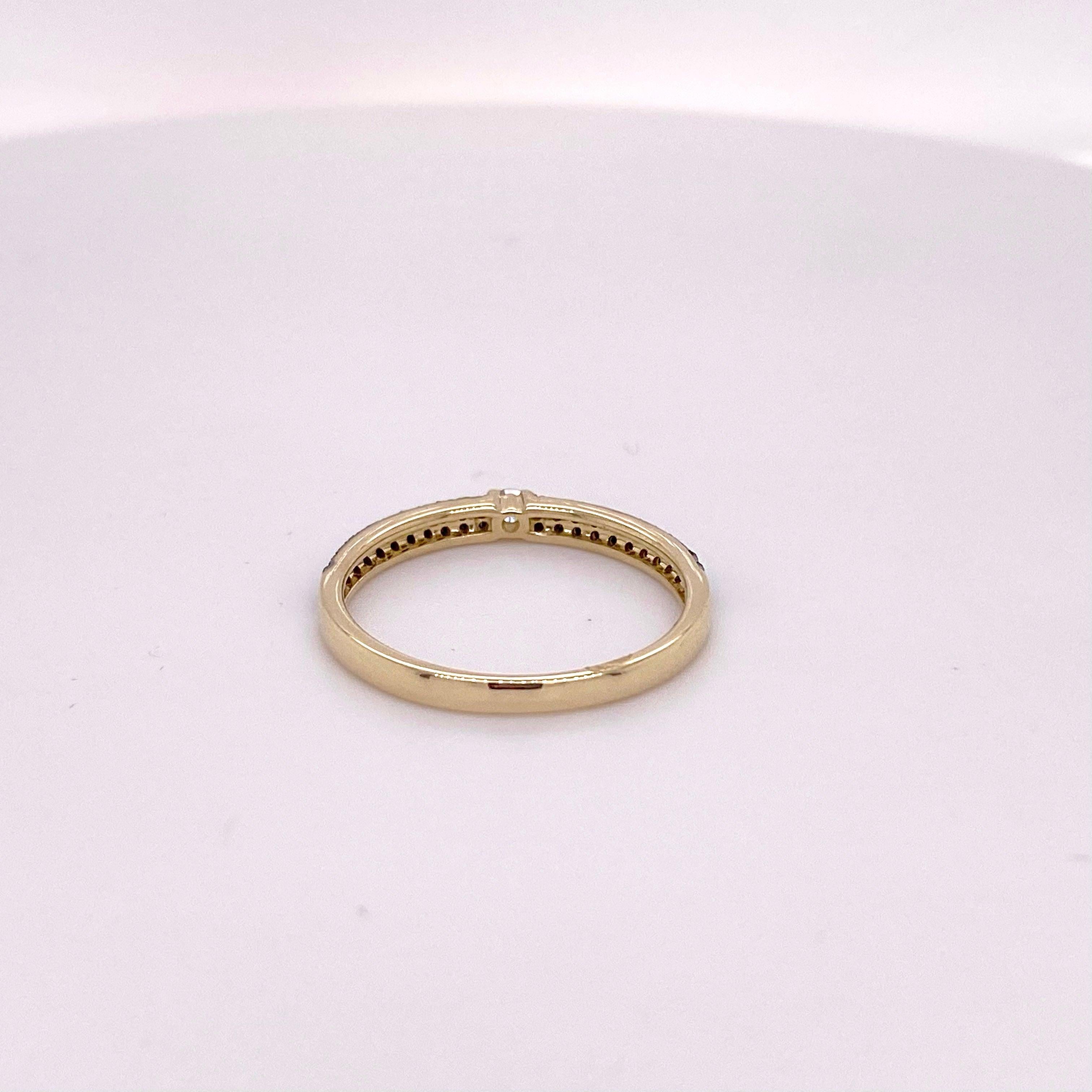 For Sale:  Black Diamond White Diamond Ring 14 Karat Gold Ring, Half Eternity Band, Black 5