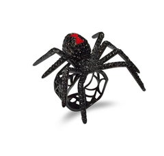 Black Diamond White Gold Cocktail Ring, the Black Widow Spider Ring