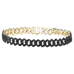 Black Diamonds  & 18K Yellow Gold Olympic Bracelet