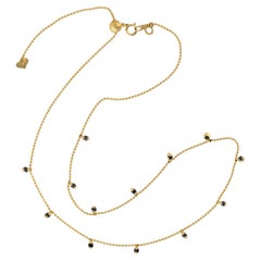 Black Diamonds Delicate Chain Necklace Made In 18k yellow Gold