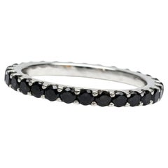 Black Diamonds Eternity Stacker Ring in 18k White Gold by Nancy Phillips
