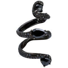 Black Diamonds Ribbon d'Avossa Ring