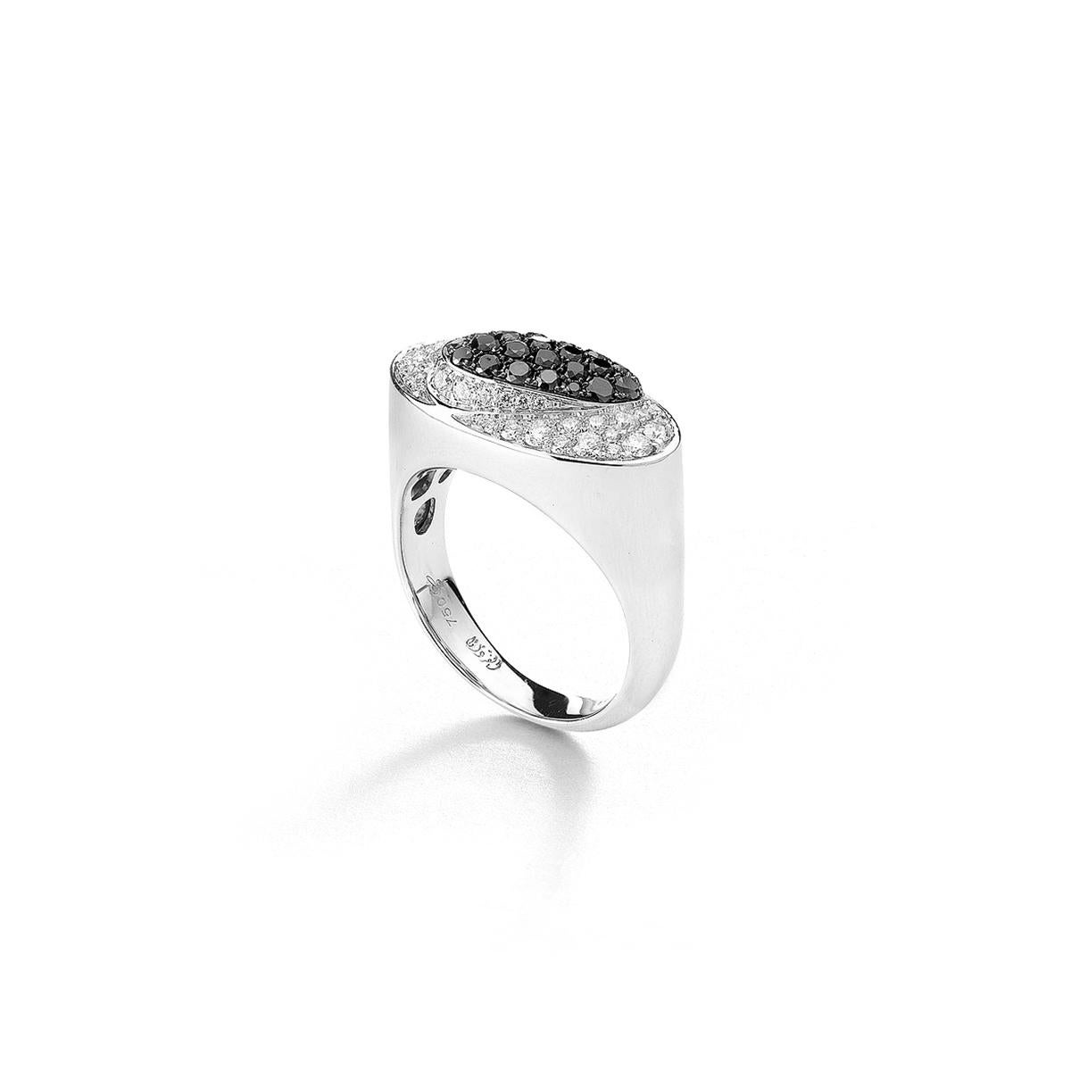 Contemporary Black Diamonds Ring For Sale