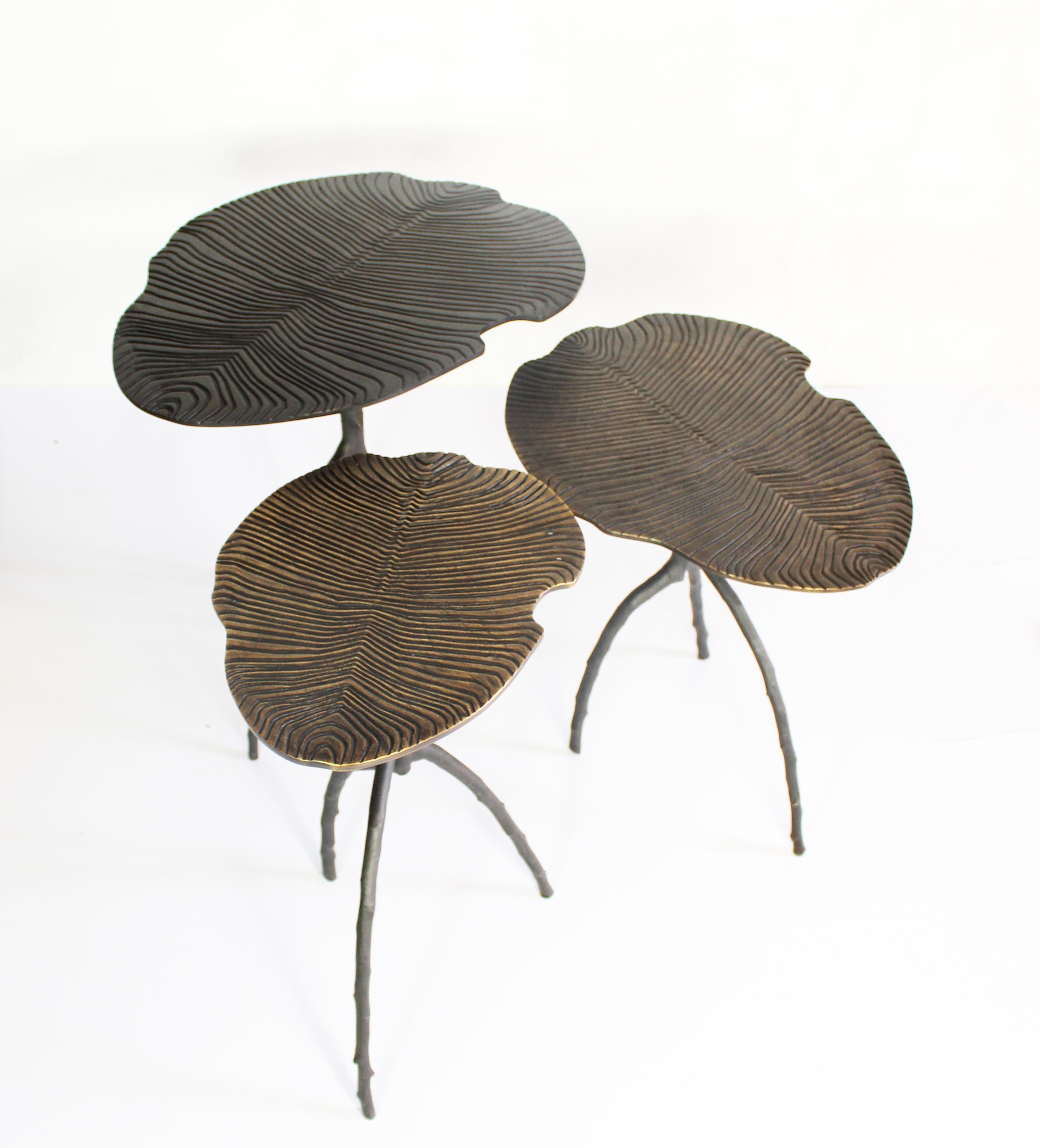 Schwarzer niedriger Dickinsonia-Tisch aus Bronze, auf Lager, Design Eric Gizard (21. Jahrhundert und zeitgenössisch) im Angebot