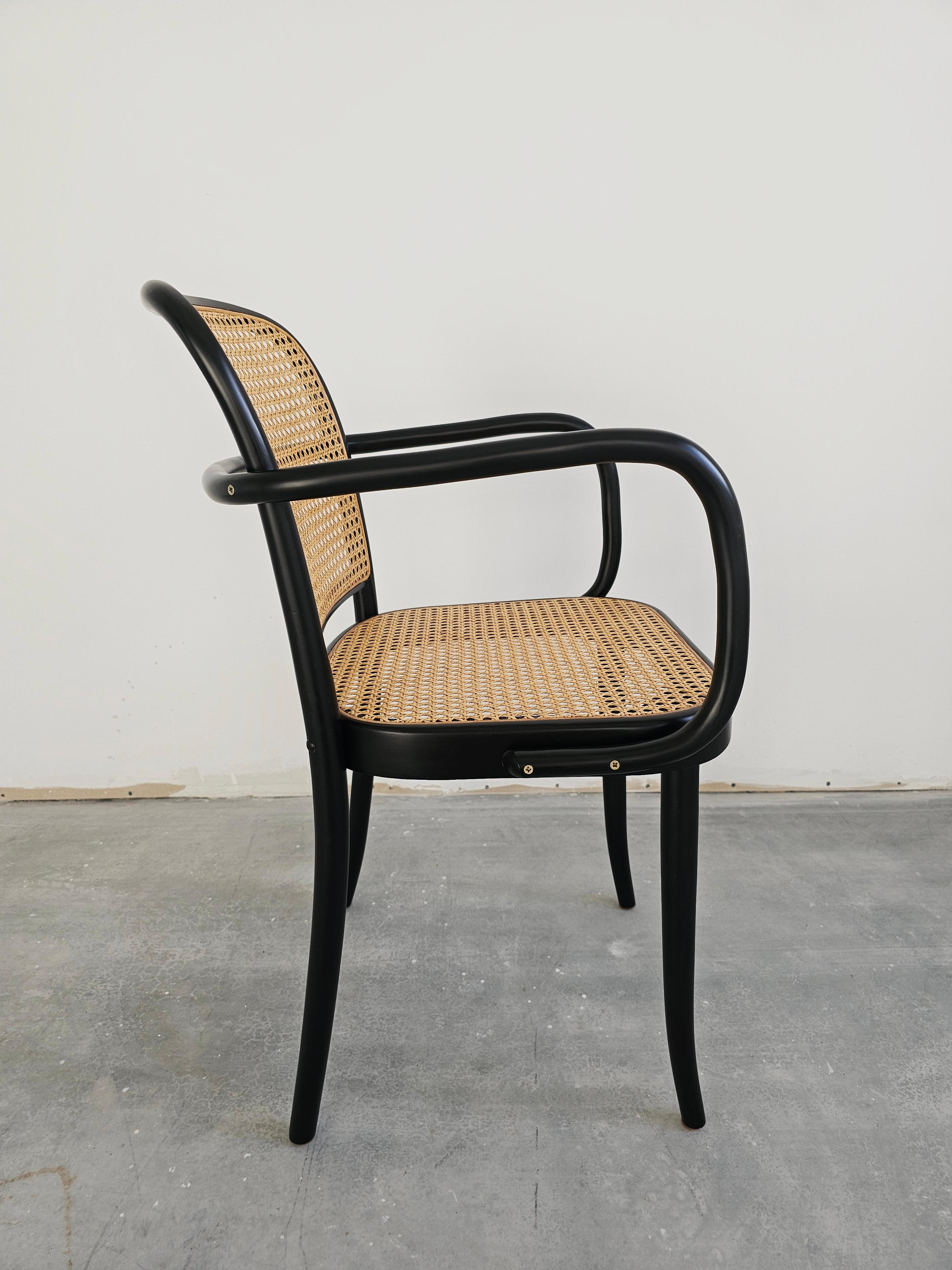 Fauteuils de salle à manger noirs conçus par Josef Hoffmann pour Mundus, Yugoslavia, années 1960 en vente 3