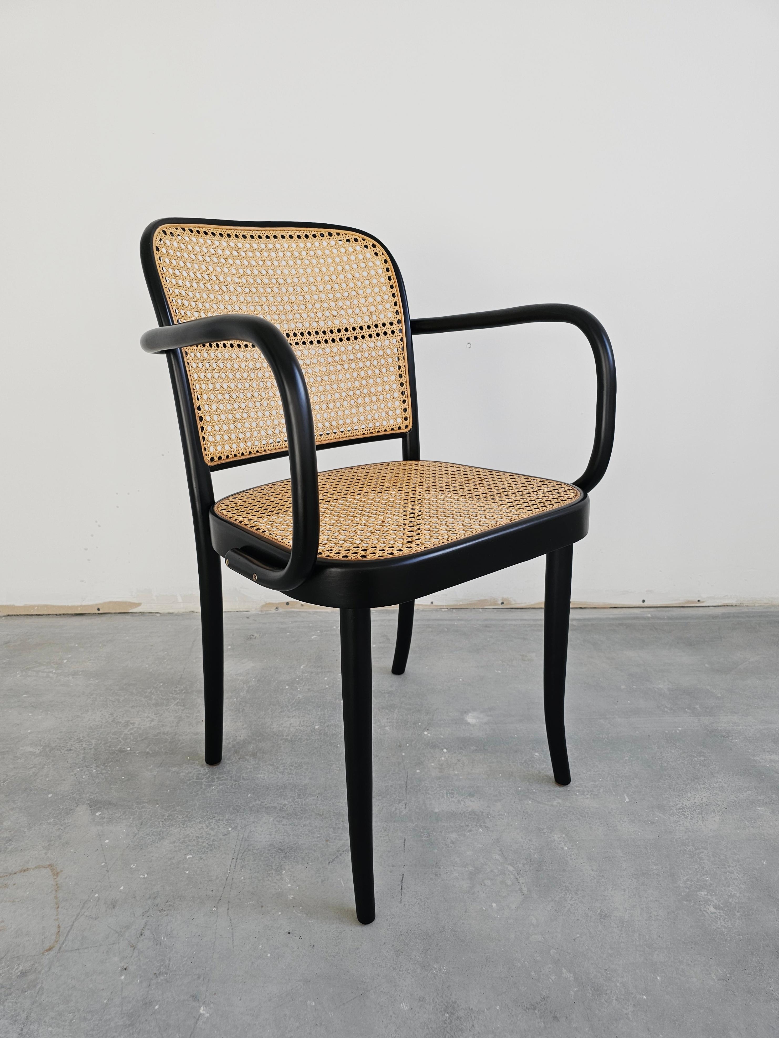 Black Dining Armchairs designed by Josef Hoffmann for Mundus, Yugoslavia 1960s For Sale 4