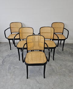 Black Dining Armchairs designed by Josef Hoffmann for Mundus, Yugoslavia 1960s