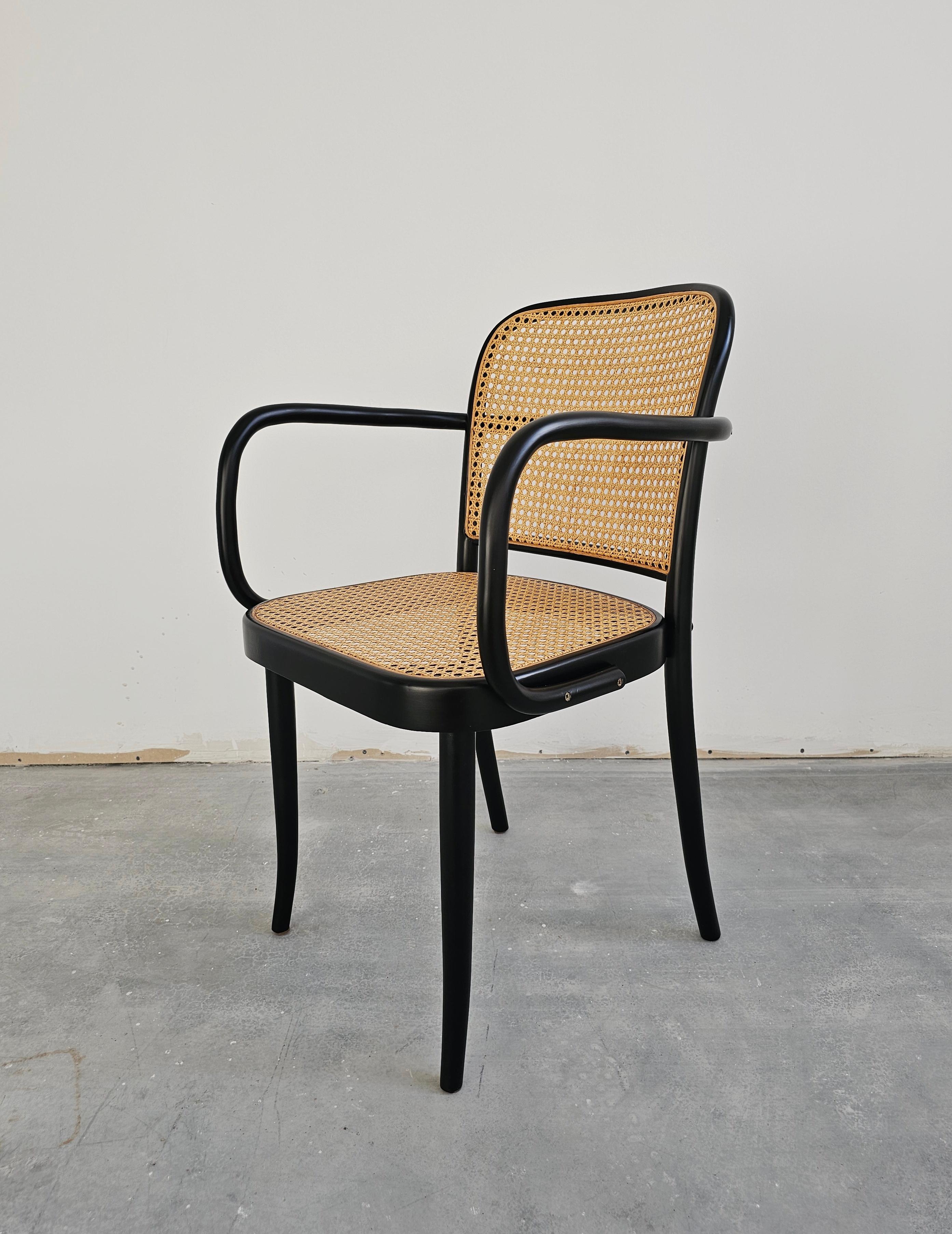 Croatian Black Dining Armchairs designed by Josef Hoffmann for Mundus, Yugoslavia 1960s For Sale