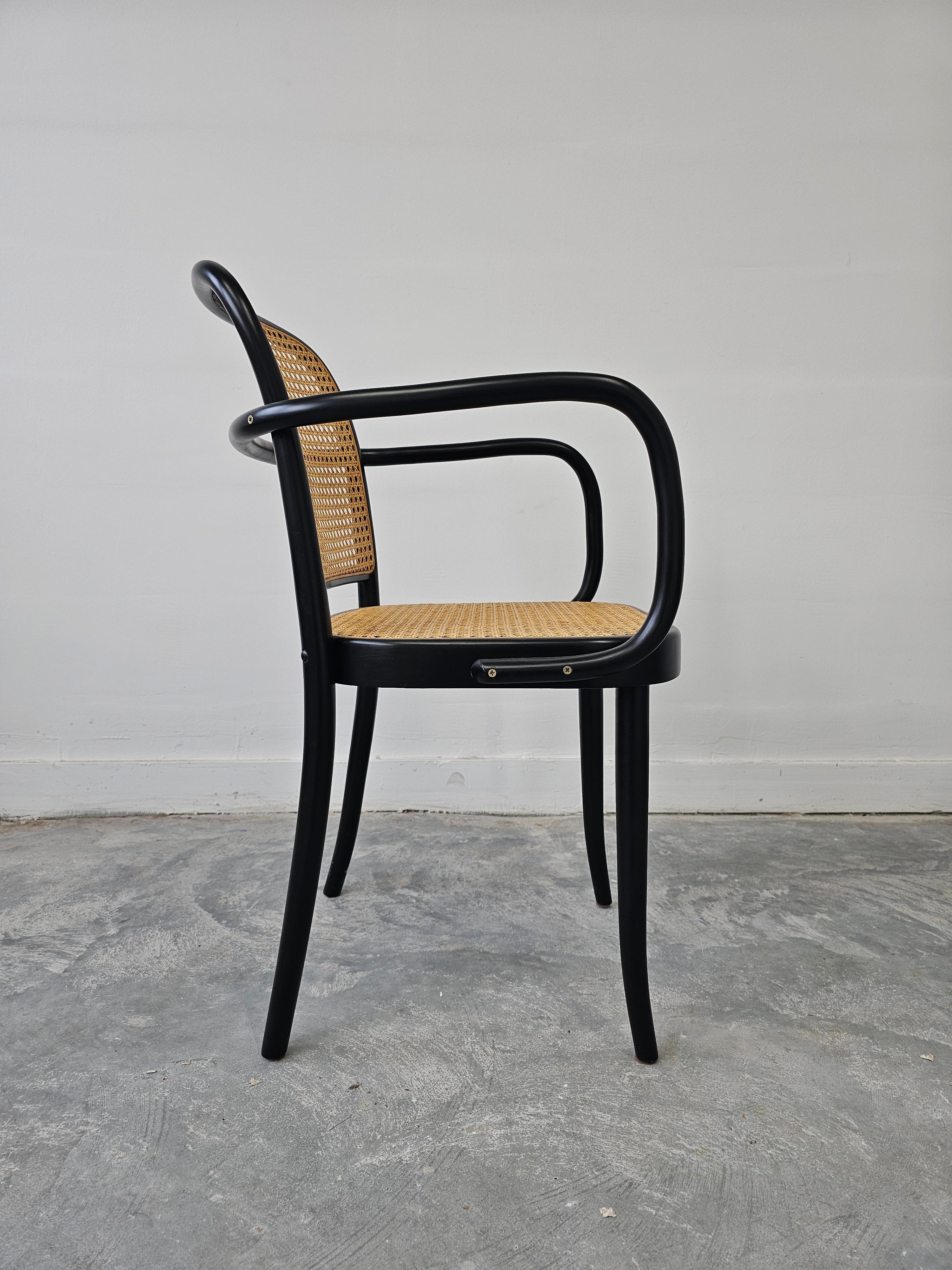 Croatian Black Dining Armchairs designed by Josef Hoffmann for Mundus, Yugoslavia 1960s For Sale