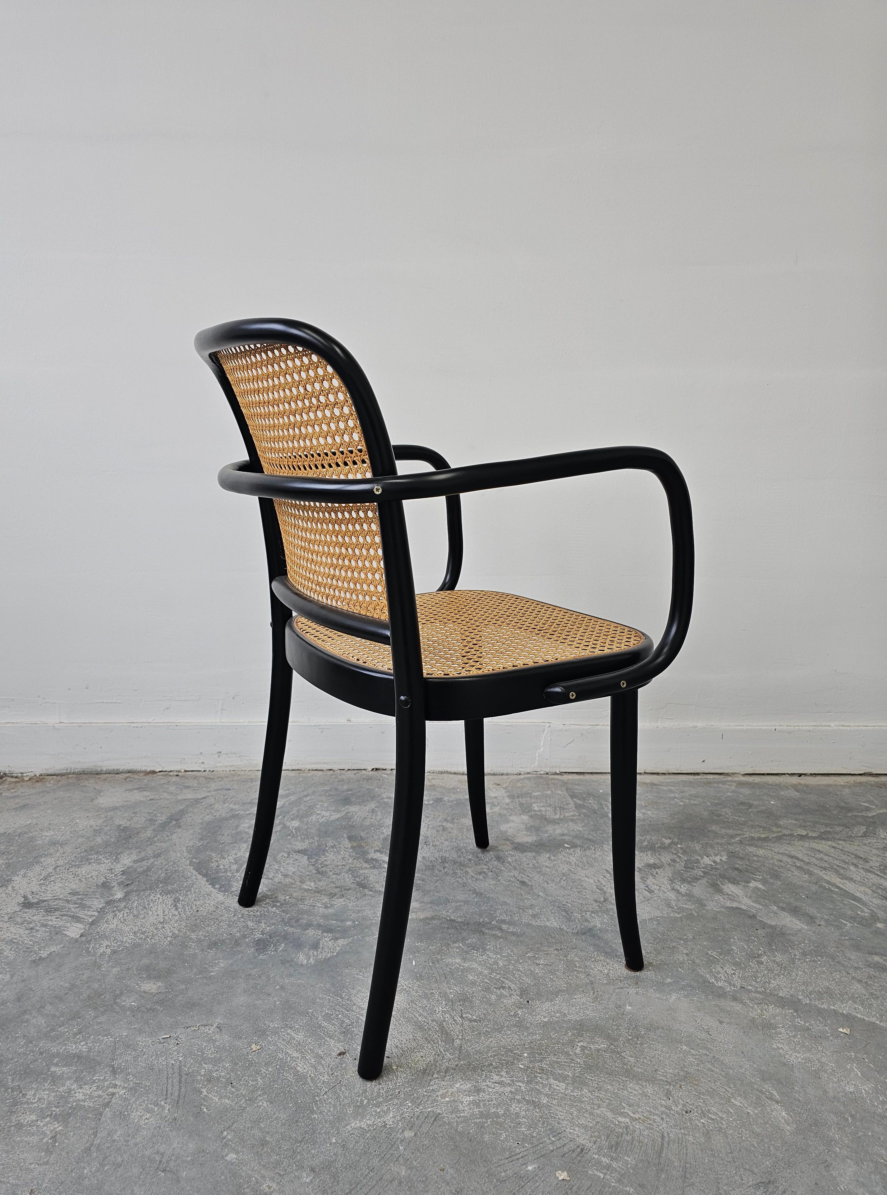 Black Dining Armchairs designed by Josef Hoffmann for Mundus, Yugoslavia 1960s In Excellent Condition For Sale In Beograd, RS