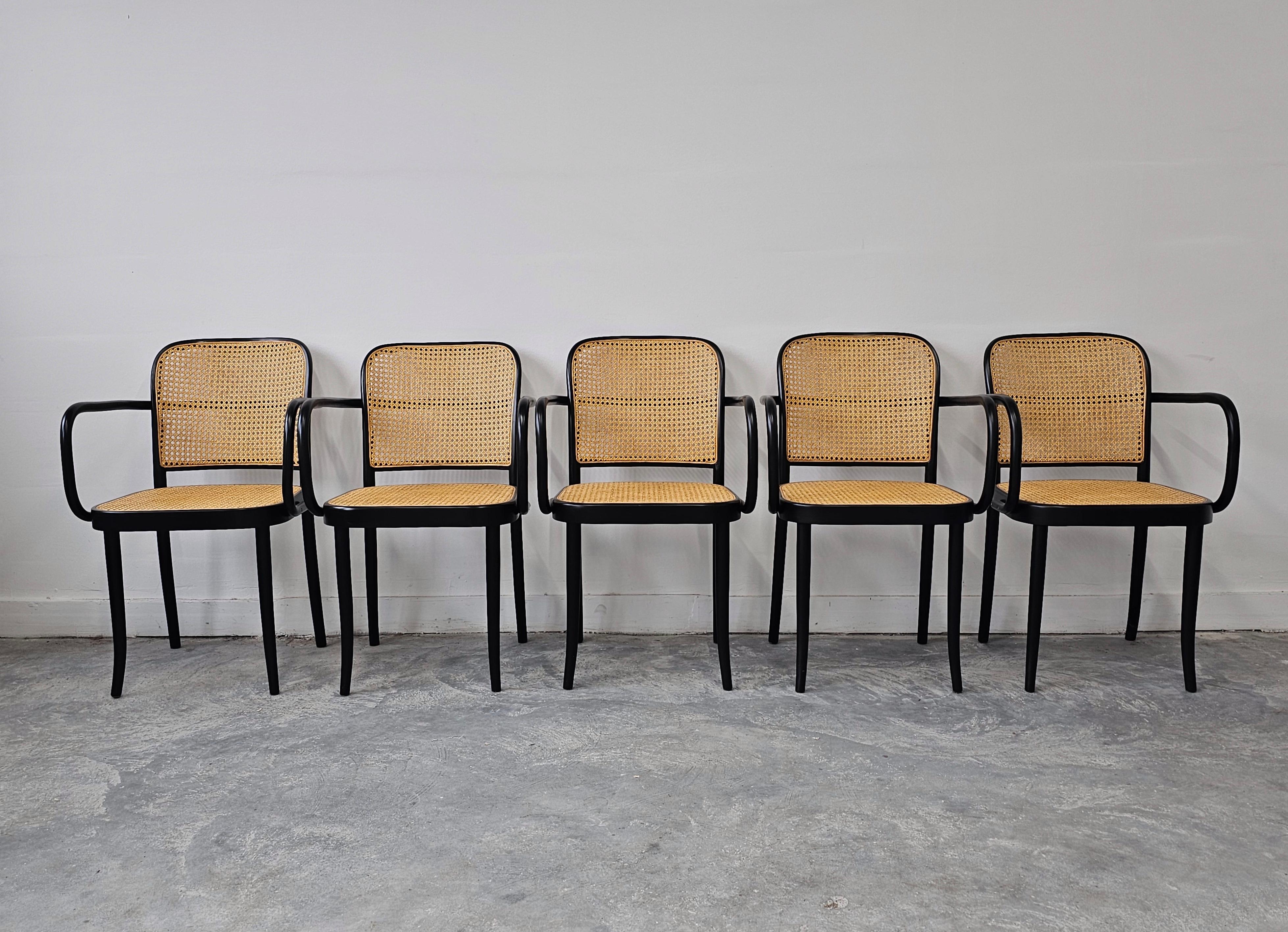 Black Dining Armchairs designed by Josef Hoffmann for Mundus, Yugoslavia 1960s For Sale 2