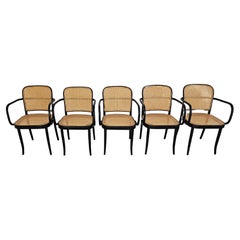 Fauteuils de salle à manger noirs conçus par Josef Hoffmann pour Mundus, Yugoslavia, années 1960