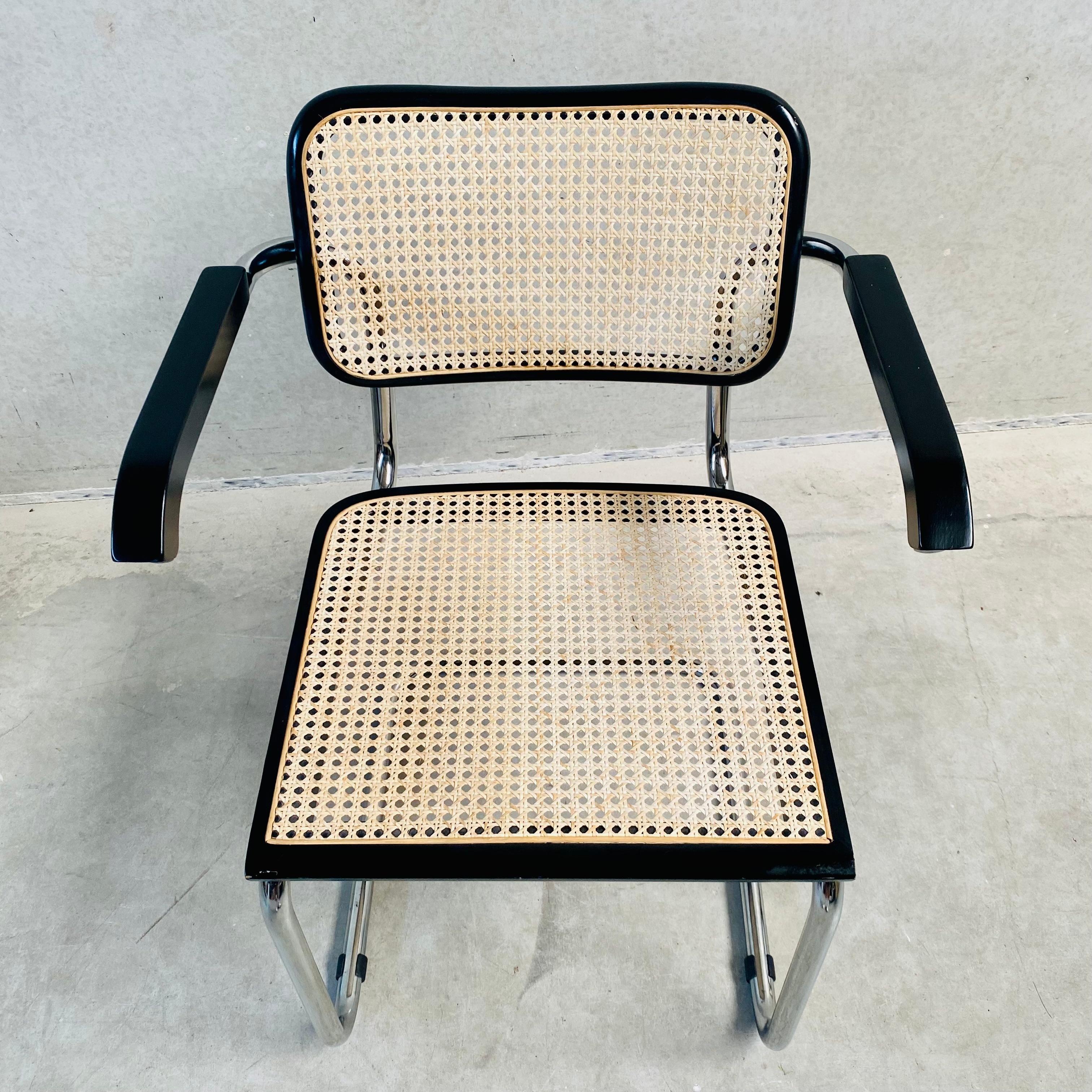 Chaise de salle à manger noire Césca B32 de Marcel Breuer pour Fasem, Italie, 1970 en vente 4