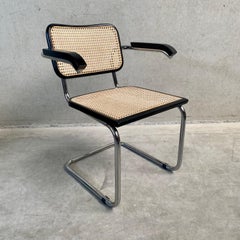 Black Dining Chair "Cesca" B32 by Marcel Breuer for Fasem, Italy, 1970