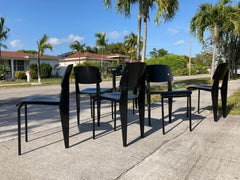Black Dining Chairs in the Style of Jean Prouve