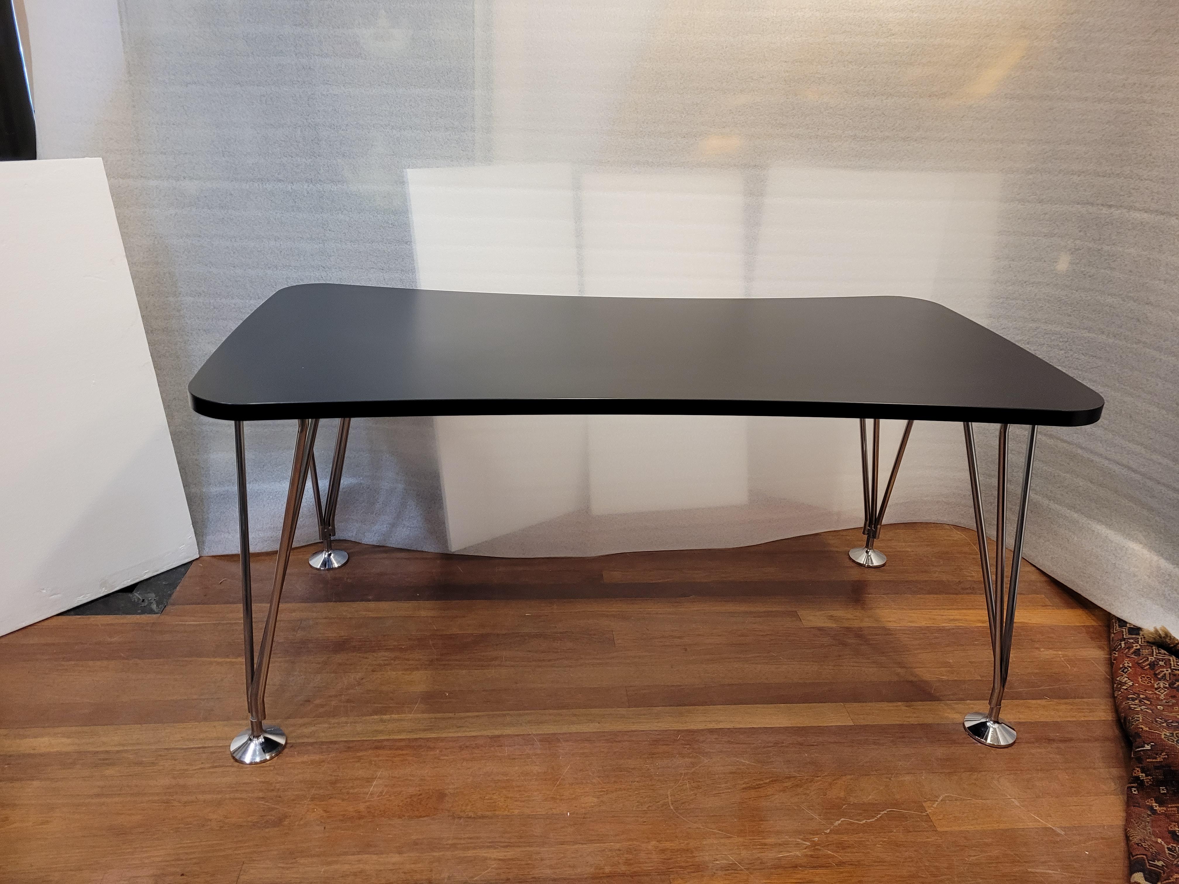 Hand-Crafted Black Dining Table by Piet Hein for Fritz Hansen, 1960s For Sale