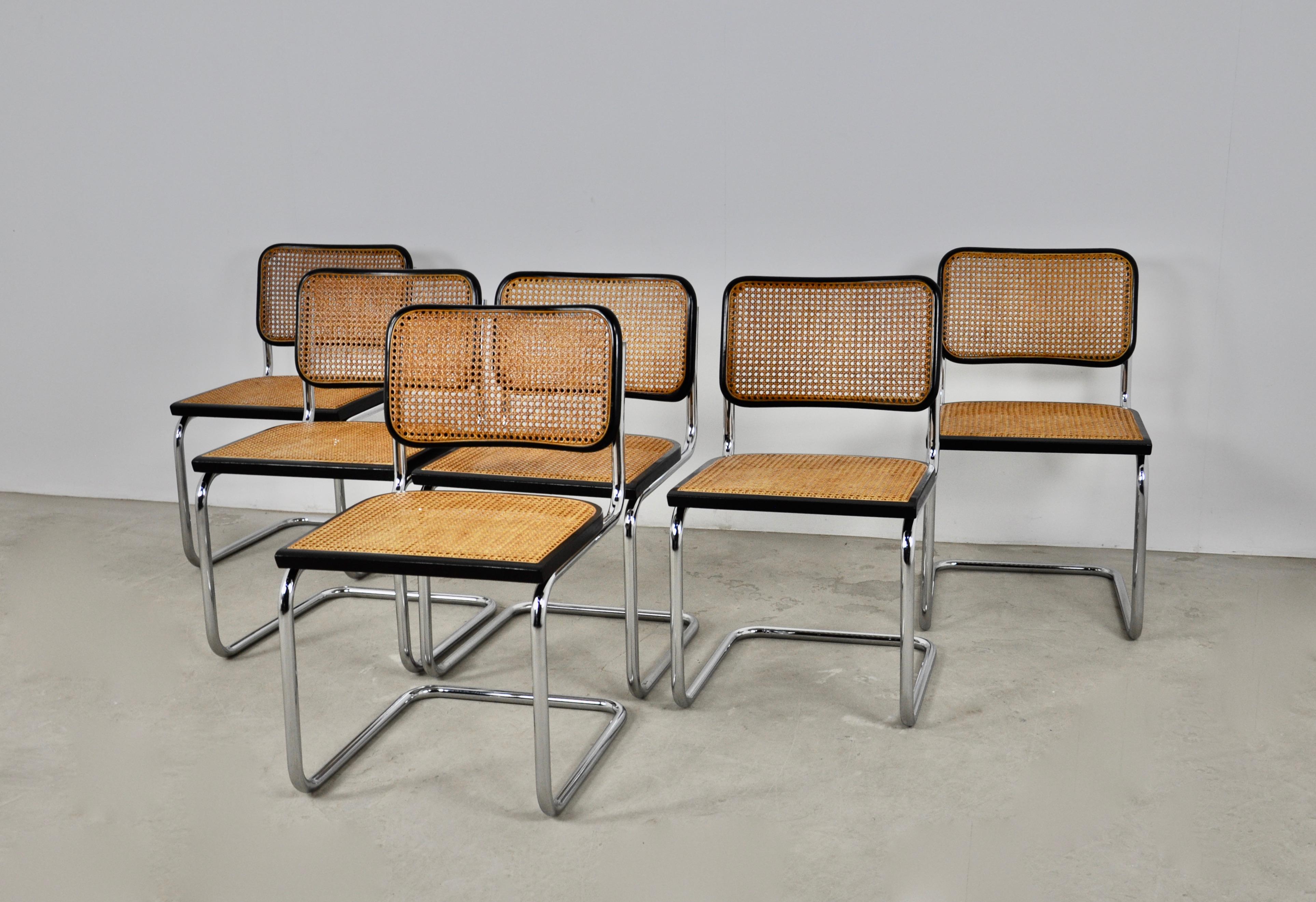 Black Dinning Style Chairs B32 by Marcel Breuer Set 6 3
