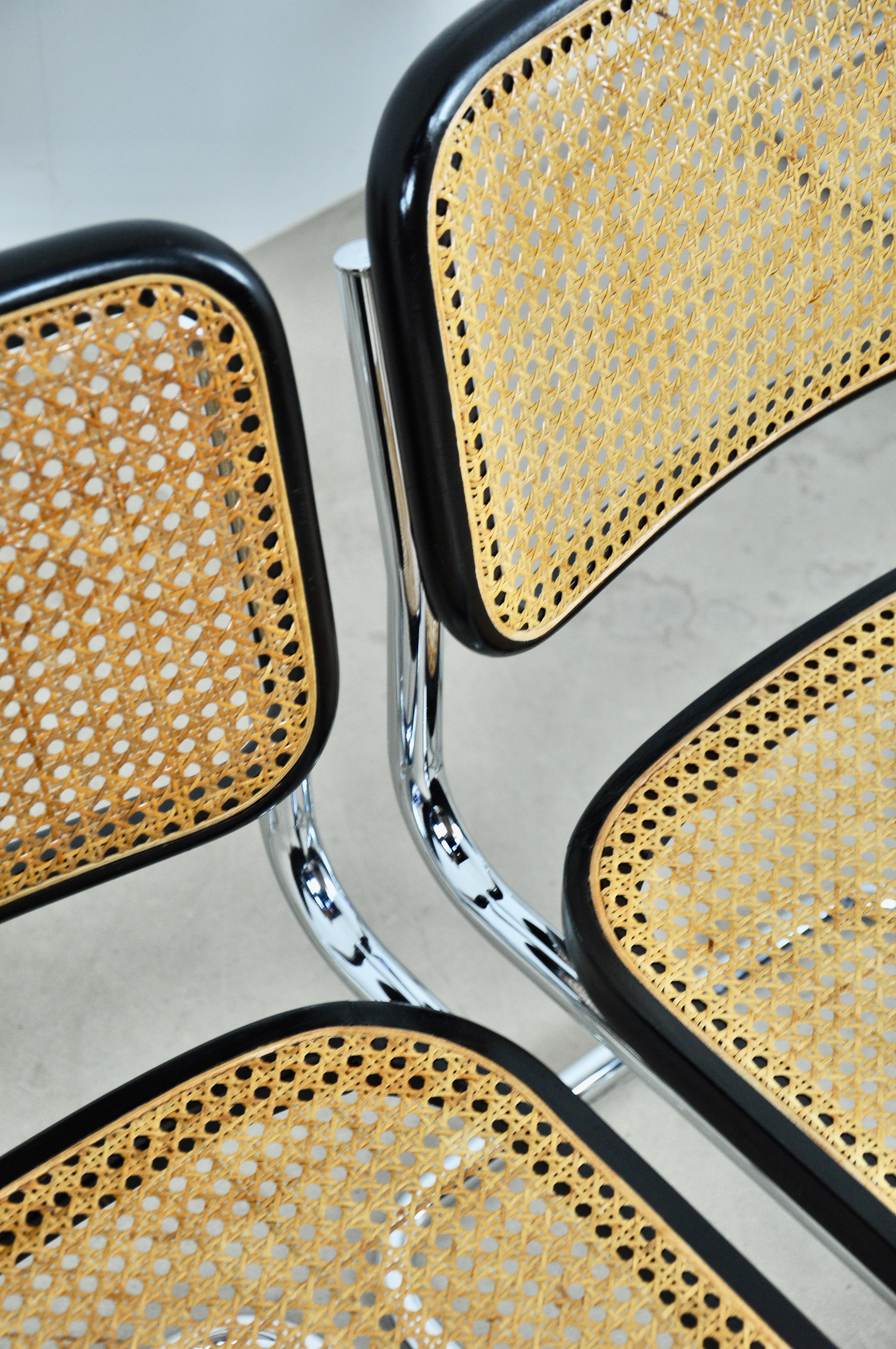 Black Dinning Style Chairs B32 by Marcel Breuer Set 6 6