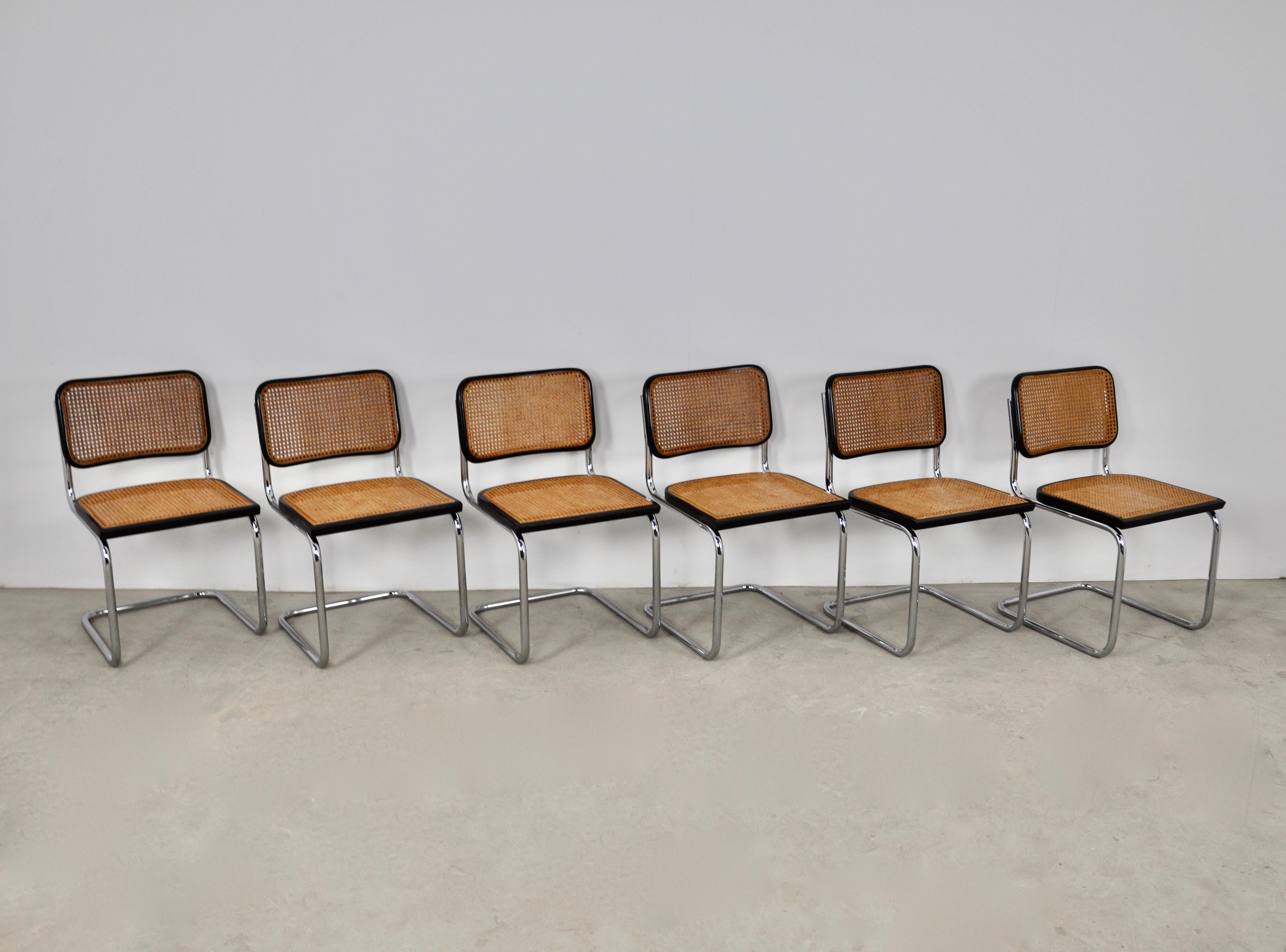 Mid-Century Modern Black Dinning Style Chairs B32 by Marcel Breuer Set 6