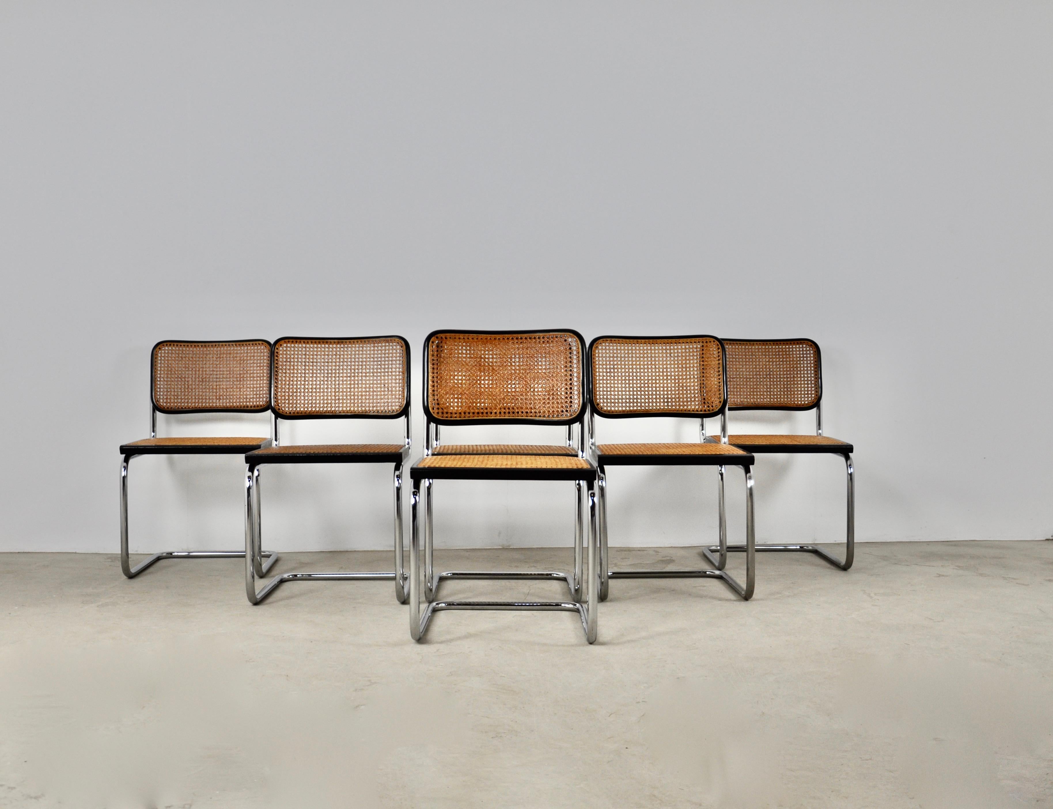 Black Dinning Style Chairs B32 by Marcel Breuer Set 6 1