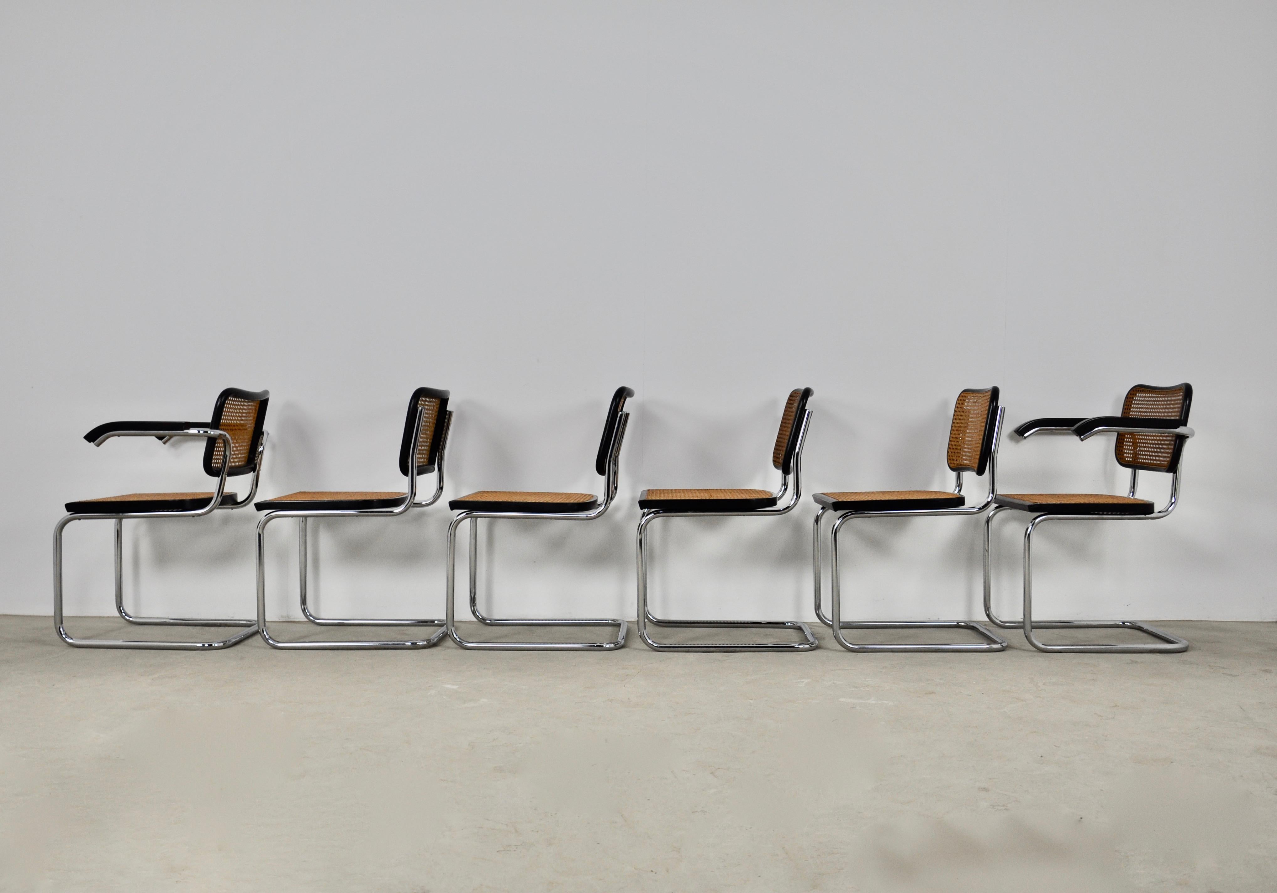 Black Dinning Style Chairs B32 by Marcel Breuer Set 6 1
