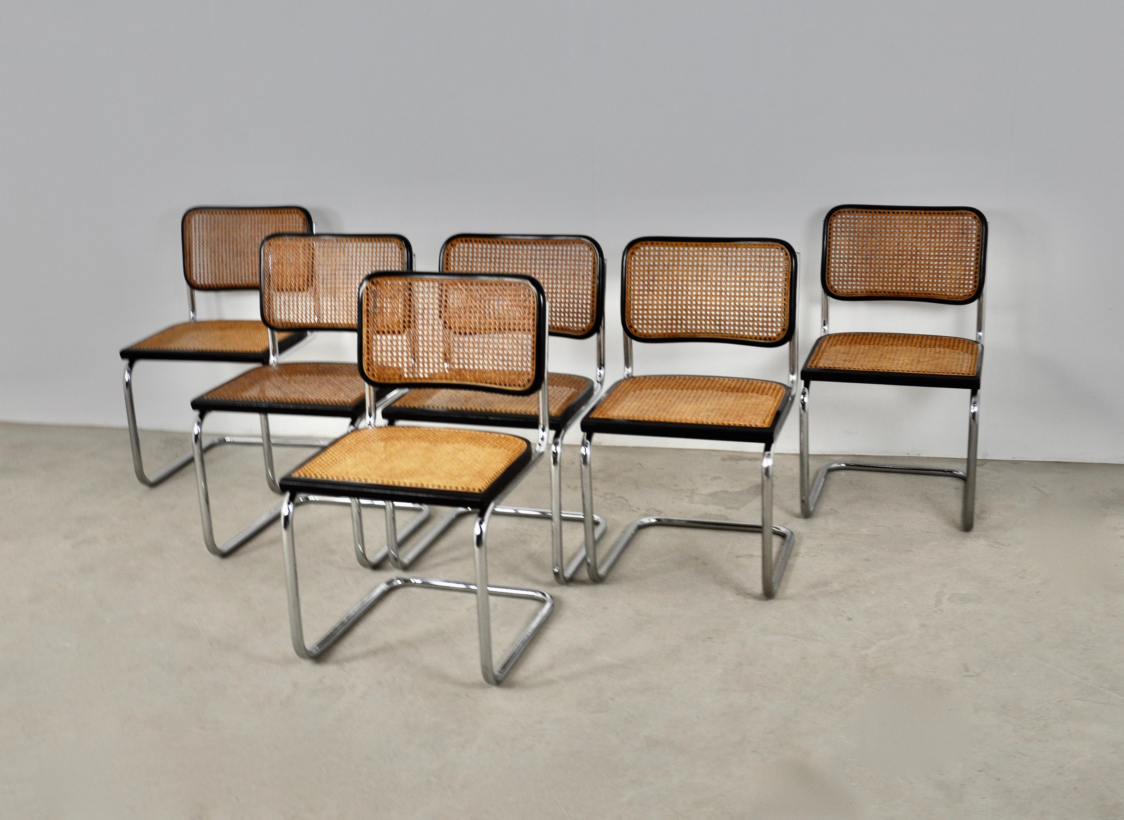 Black Dinning Style Chairs B32 by Marcel Breuer Set 6 2
