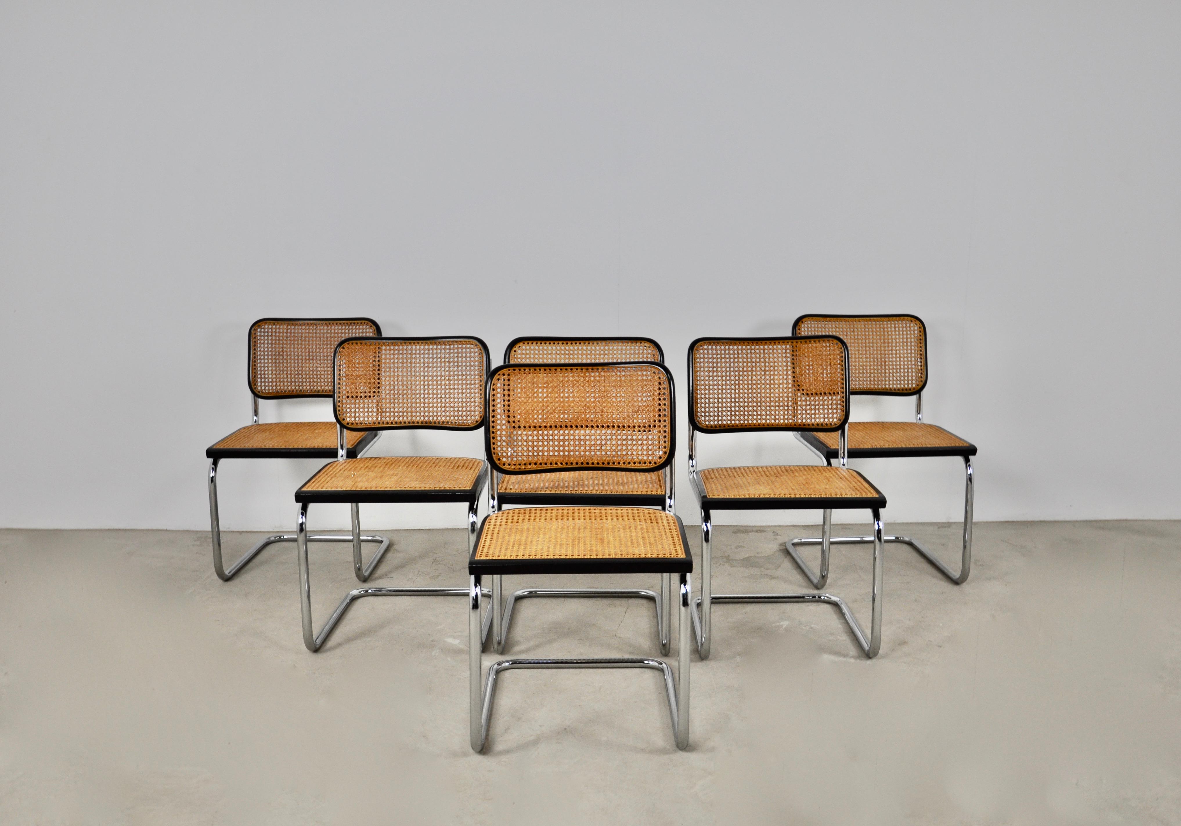 Black Dinning Style Chairs B32 by Marcel Breuer Set 6 2
