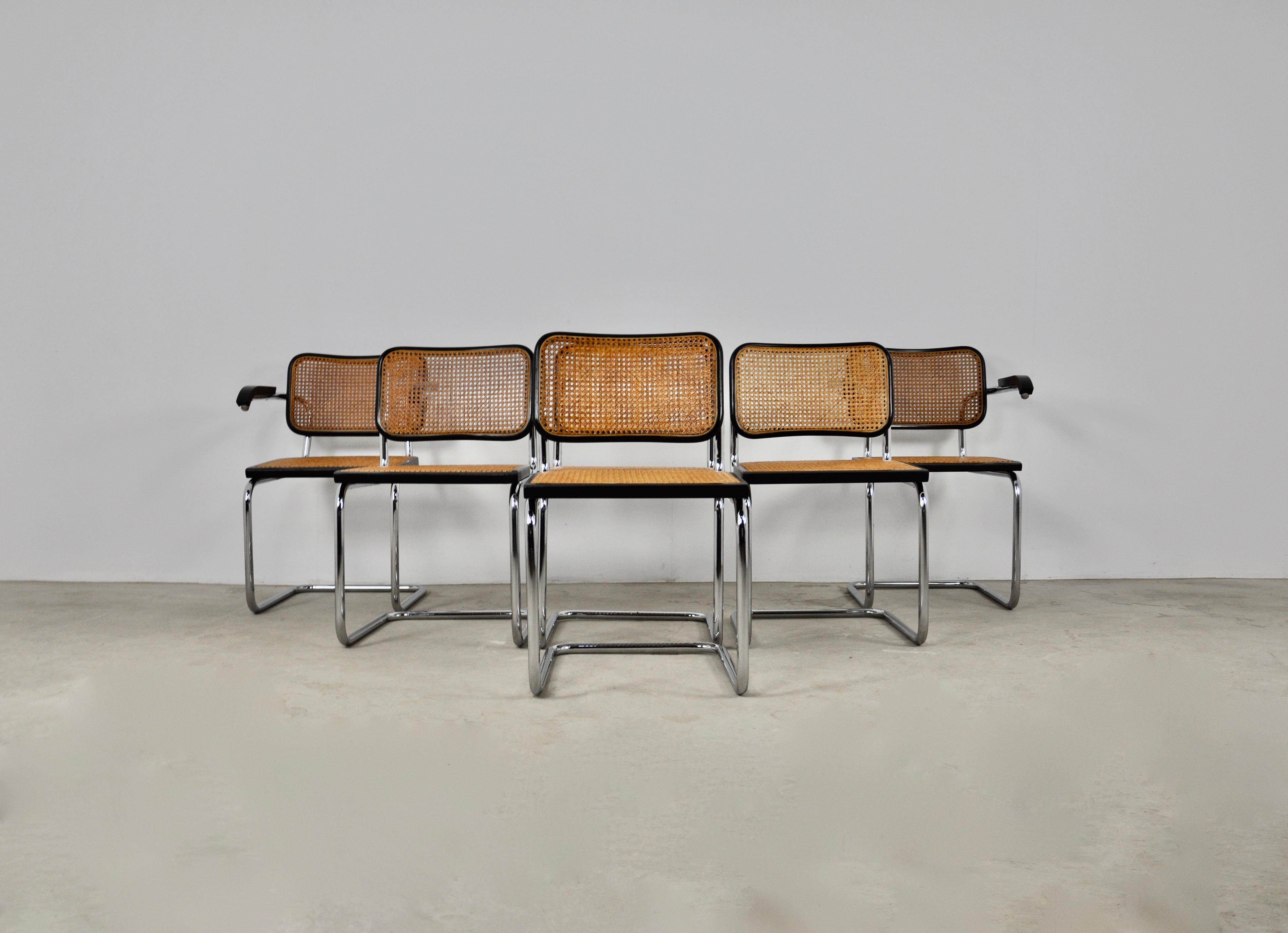 Black Dinning Style Chairs B32 by Marcel Breuer Set 6 2