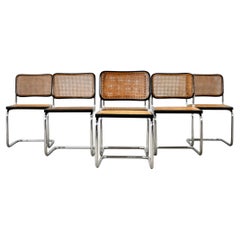 Black Dinning Style Chairs B32 by Marcel Breuer Set 6