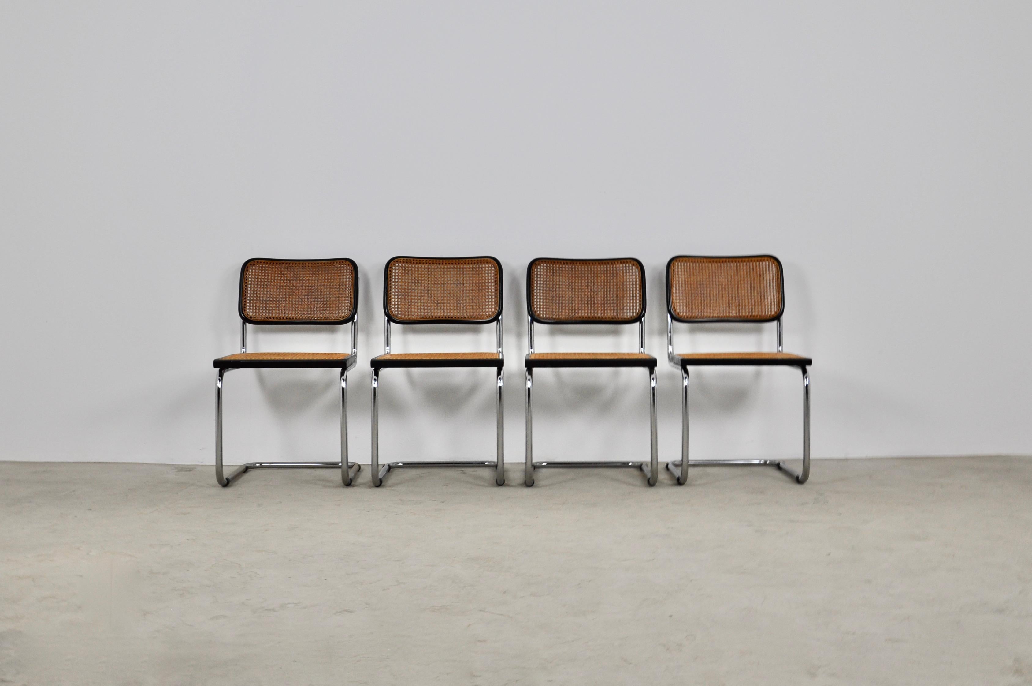 Mid-Century Modern Black Dinning Style Chairs B32 by Marcel Breuer Set of 4