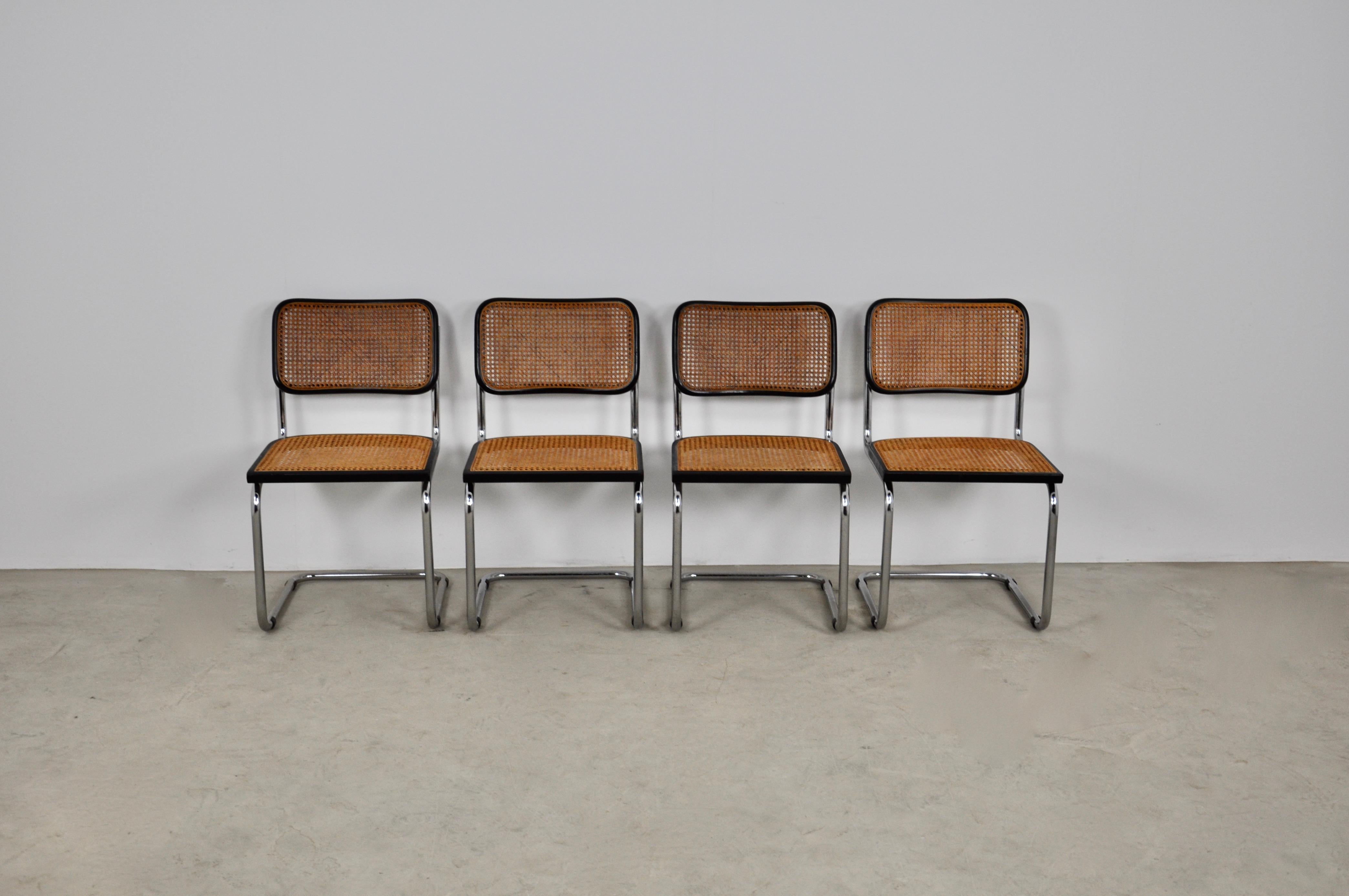 Italian Black Dinning Style Chairs B32 by Marcel Breuer Set of 4