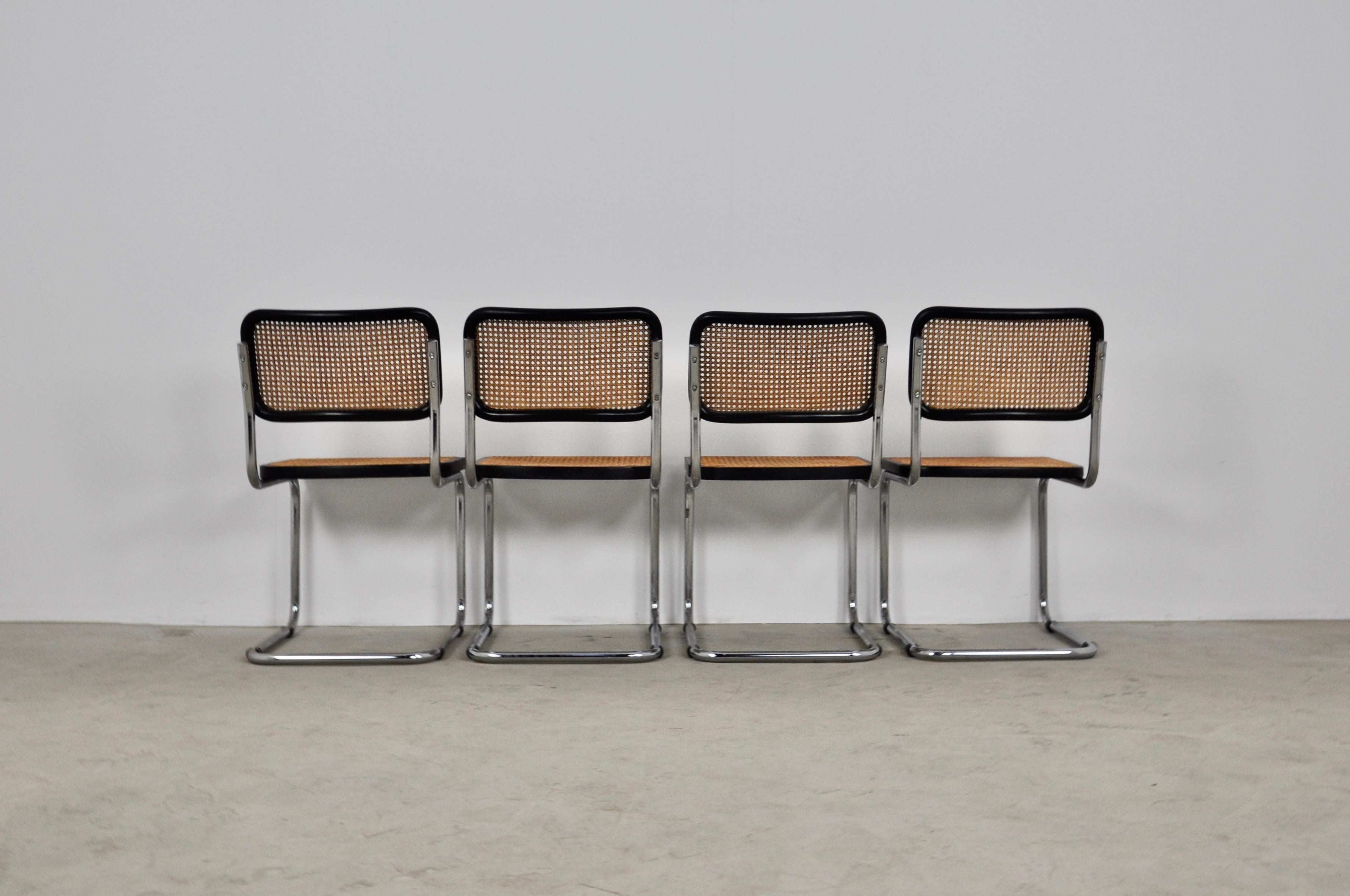Late 20th Century Black Dinning Style Chairs B32 by Marcel Breuer Set of 4