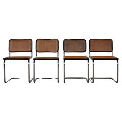 Black Dinning Style Chairs B32 by Marcel Breuer Set of 4 Black Dinning Style Chairs B32 by Marcel Breuer Set of 4