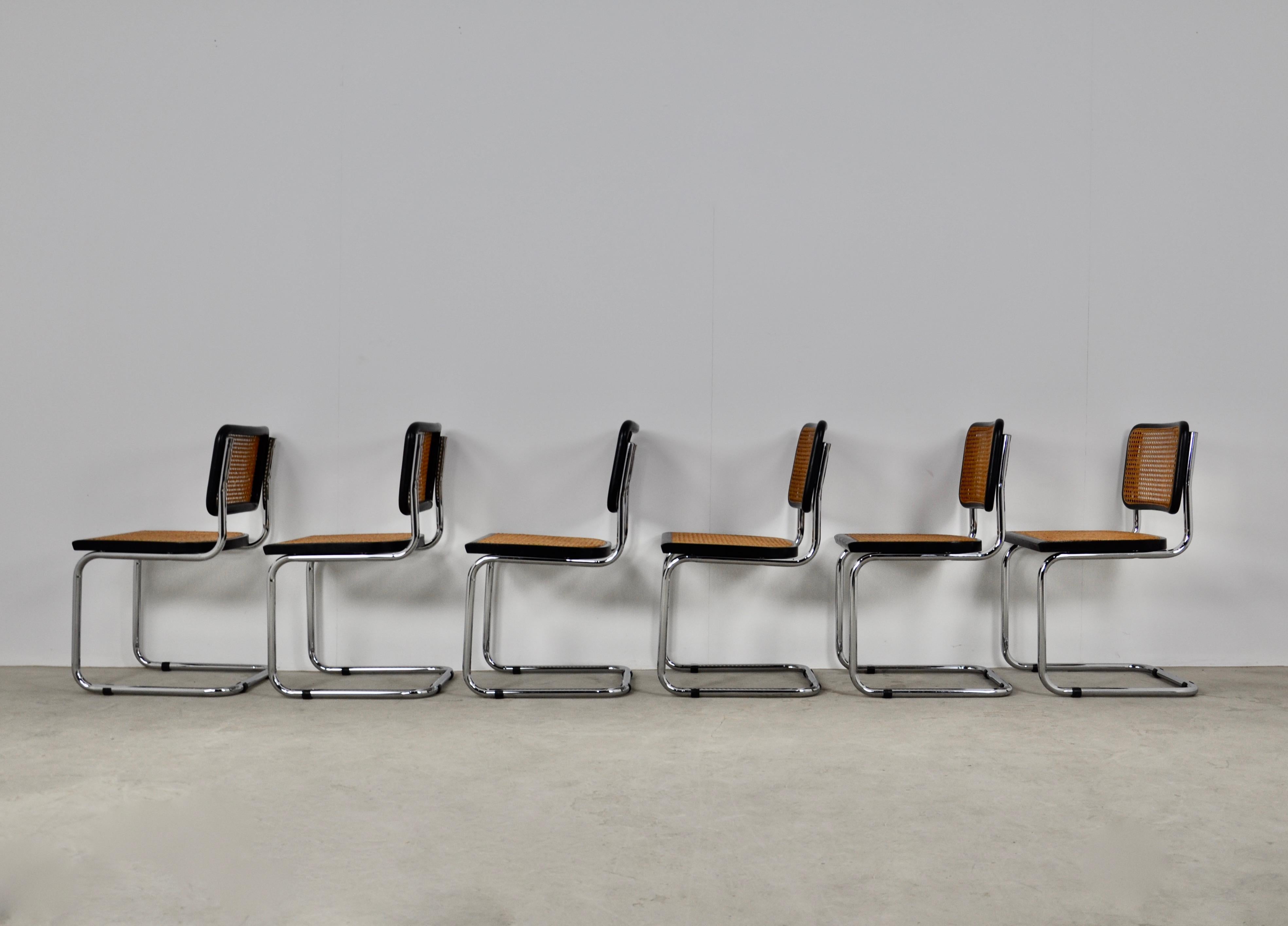 Black Dinning Style Chairs B32 by Marcel Breuer, Set of 6 In Good Condition In Lasne, BE