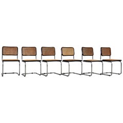 Black Dinning Style Chairs B32 by Marcel Breuer, Set of 6