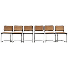 Vintage Black Dinning Style Chairs B32 by Marcel Breuer, Set of 6