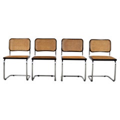Black Dinning Style Chairs B32 by Marcel Breuer, Set 4