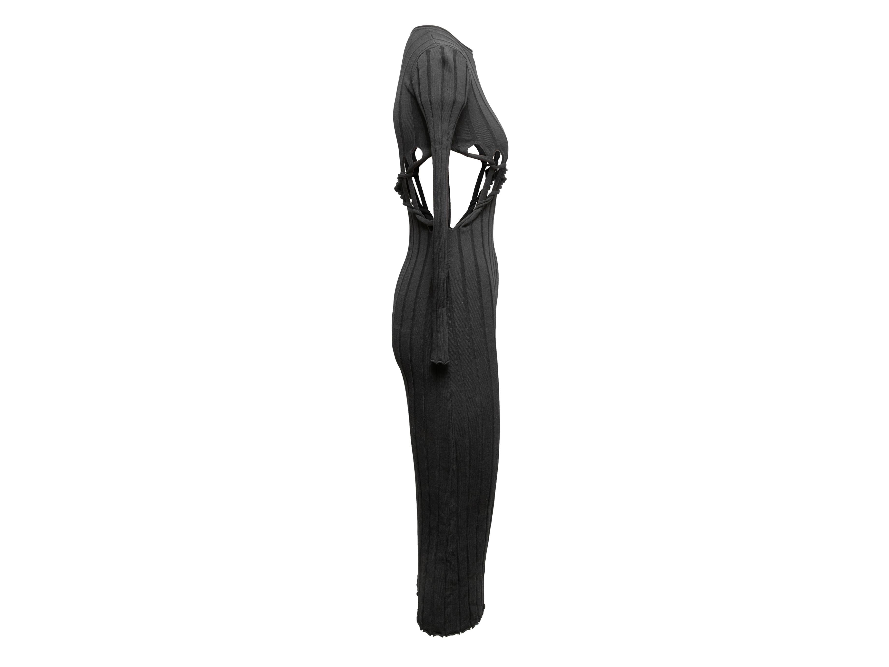 Black Dion Lee Rib Knit Maxi Dress Size US 2 1