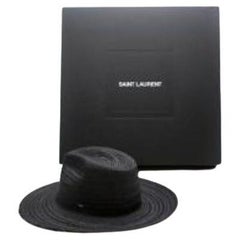 Black distressed raffia Waikiki wide brim hat