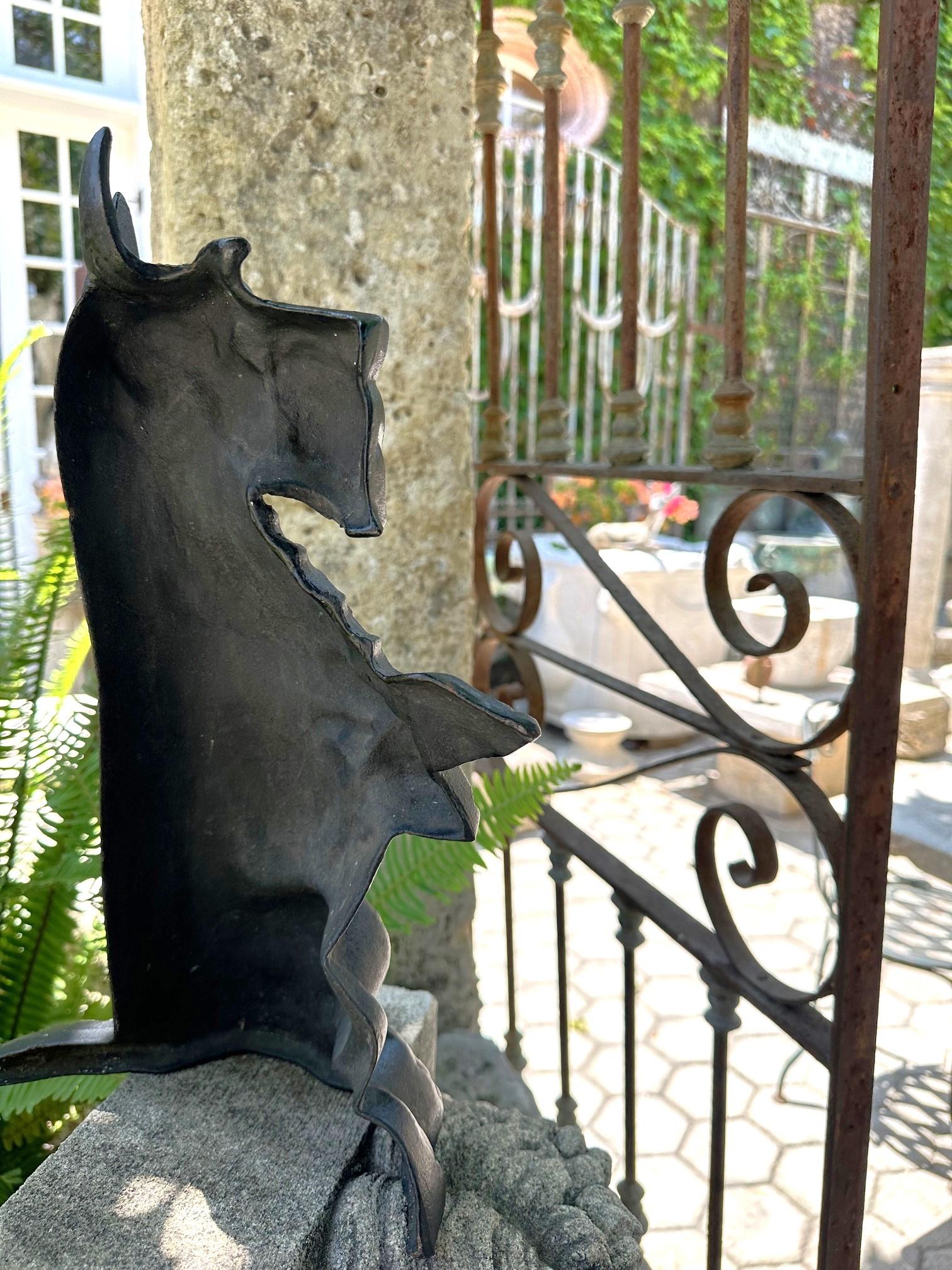 Perro negro Tope de puerta de hierro fundido pintado a mano Objeto decorativo Regalo de inauguración de una casa en venta 4