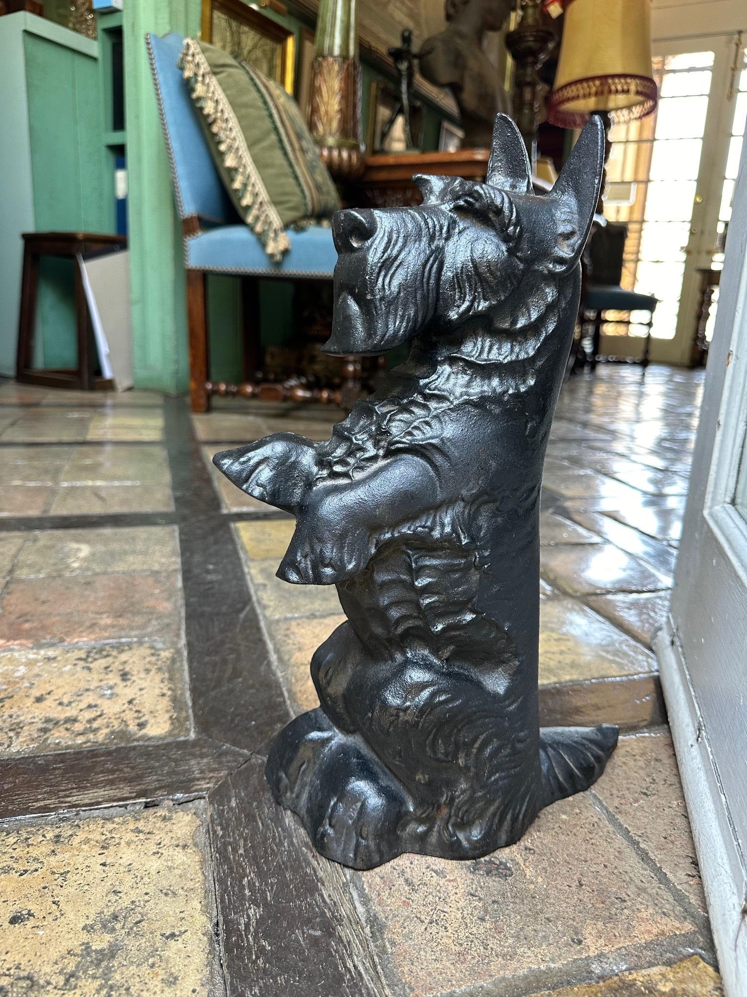 Perro negro Tope de puerta de hierro fundido pintado a mano Objeto decorativo Regalo de inauguración de una casa en venta 7